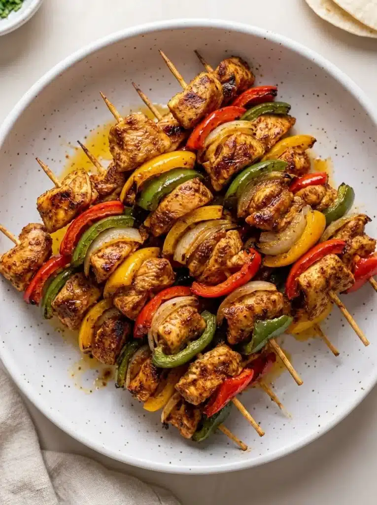 Air Fryer Chicken Fajita Skewers