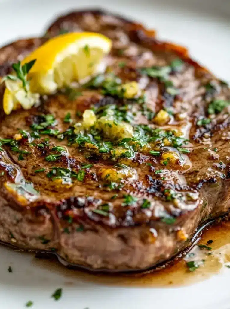 Cast Iron Steak with Herb Butter