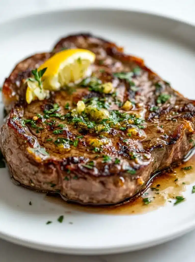 Cast Iron Steak with Herb Butter