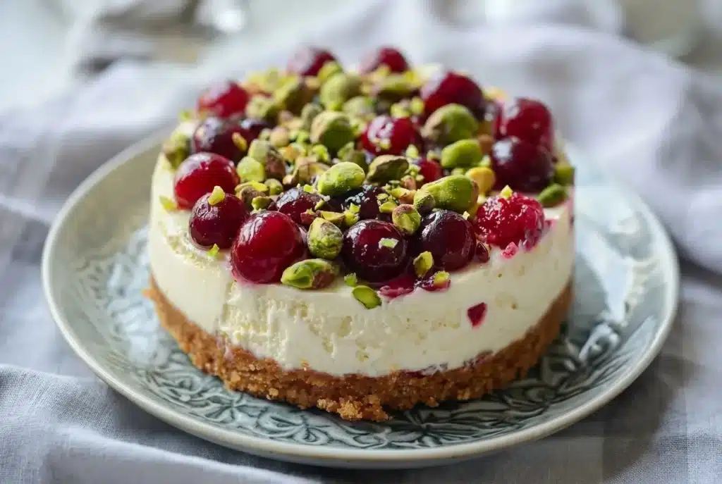 Cherry-Pistachio-Cheesecake-Cups