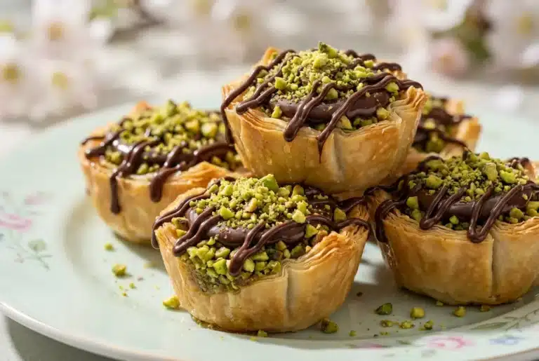 Chocolate Pistachio Baklava Cups (Spring Dessert)