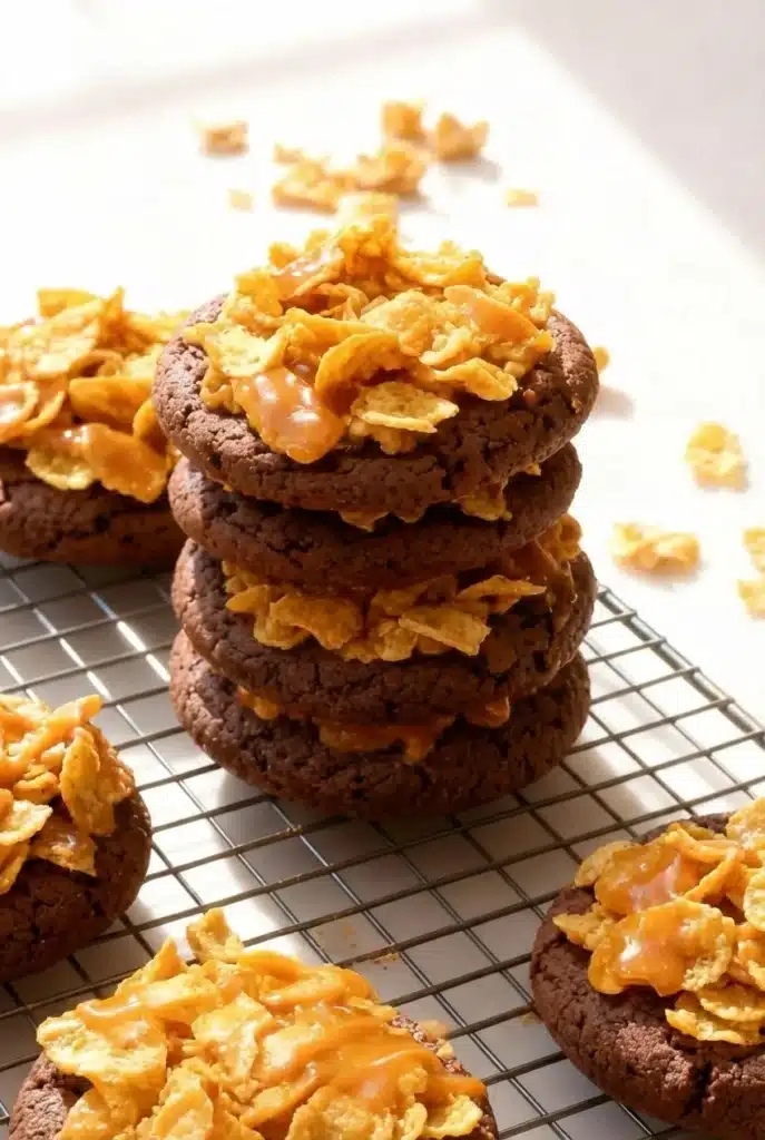 Crunchy Caramel Cornflake Cookies