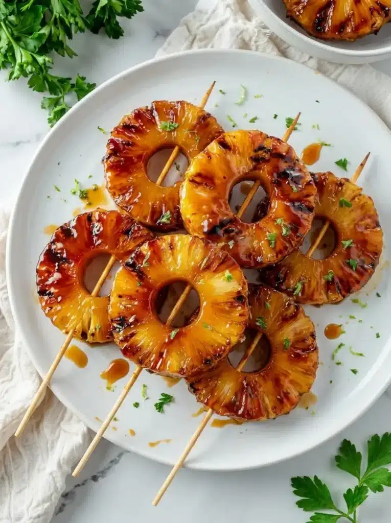Grilled Honey Lime Pineapple Skewers