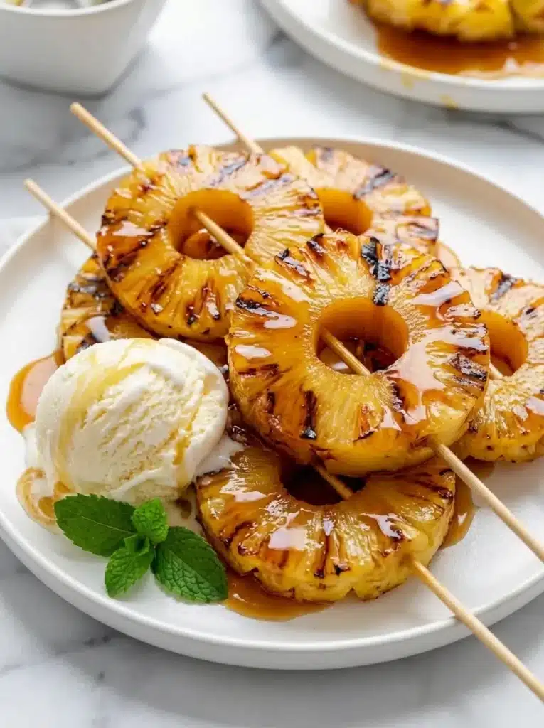 Grilled Honey Lime Pineapple Skewers