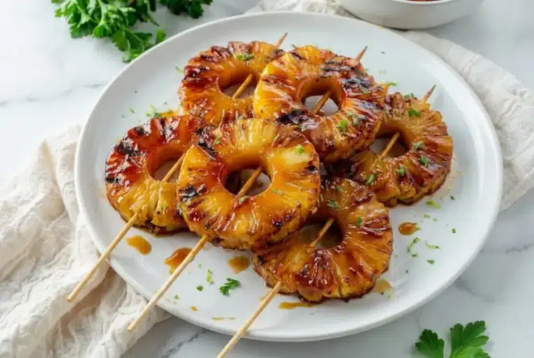 Grilled Honey Lime Pineapple Skewers