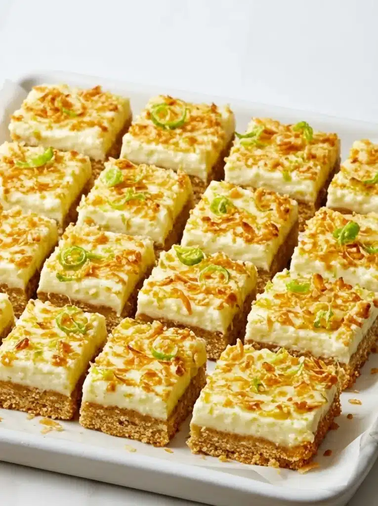 Lime Coconut Bars with Mint Glaze (Spring Dessert)