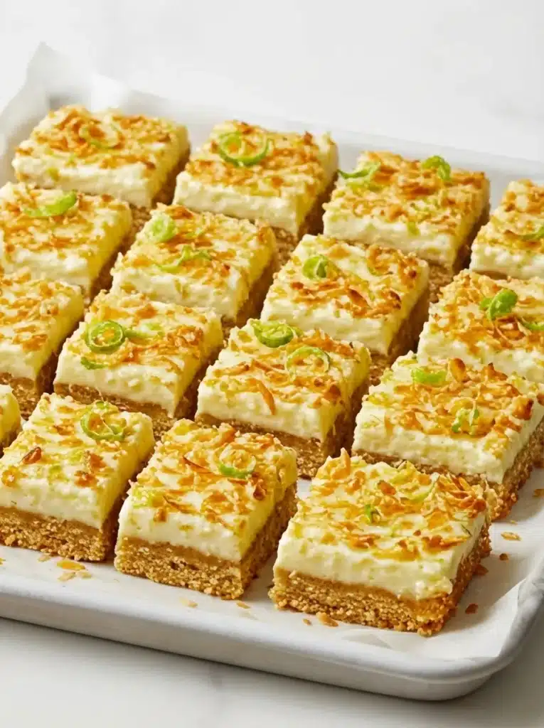 Lime Coconut Bars with Mint Glaze (Spring Dessert)