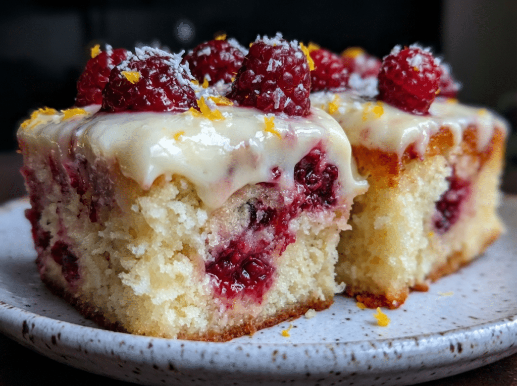 Luscious Raspberry Lemon Poke Cake