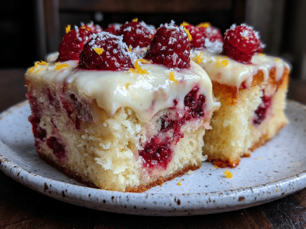 Luscious Raspberry Lemon Poke Cake
