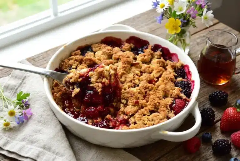 Mixed Berry Crisp with Maple Oat Topping (Spring Fruit Dessert) 3