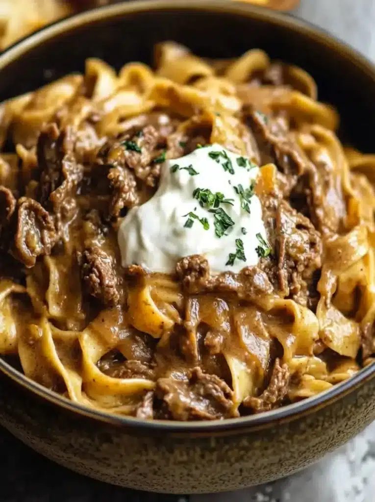 Slow Cooker Beef and Noodles