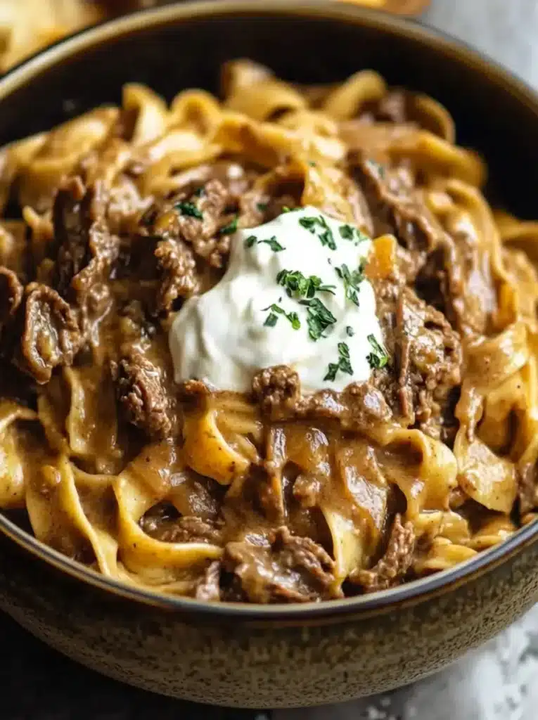 Slow Cooker Beef and Noodles