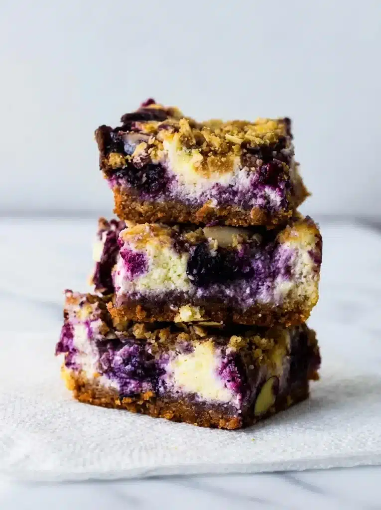 White Chocolate Lavender Cheesecake Bars