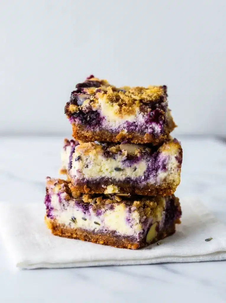 White Chocolate Lavender Cheesecake Bars