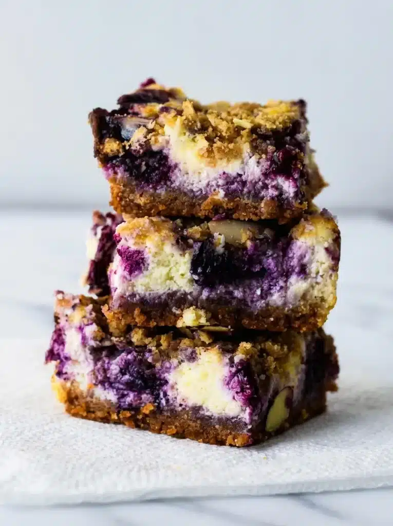 White Chocolate Lavender Cheesecake Bars