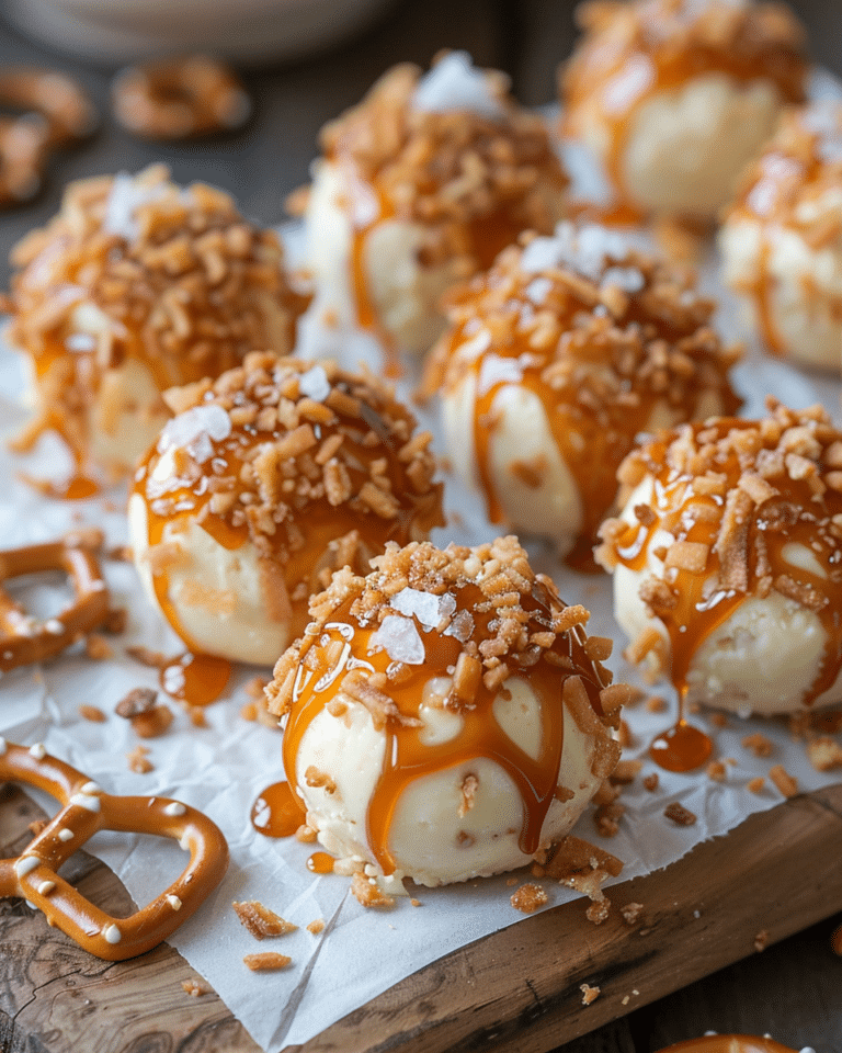 Salted Caramel Pretzel Cheesecake Balls