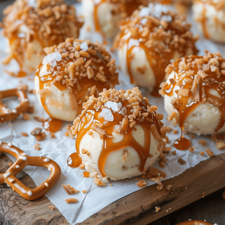 Salted Caramel Pretzel Cheesecake Balls
