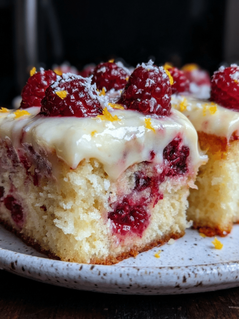 Luscious Raspberry Lemon Poke Cake